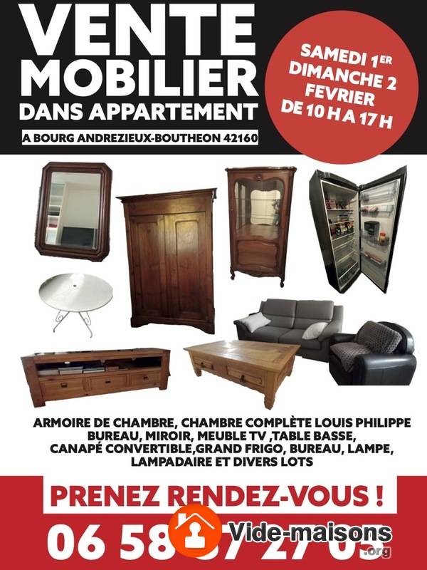 Vente mobilier dans appartement