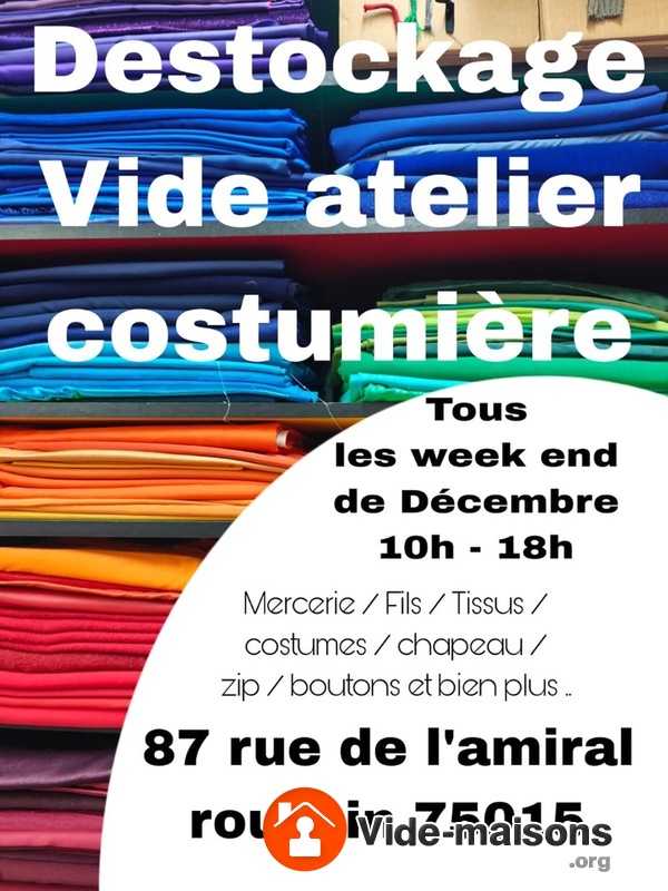 Vide atelier costumière Paris